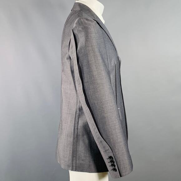COMME des GARCONS Size M Grey Mohair Wool Notch Lapel Sport Coat - Picture 3 of 9